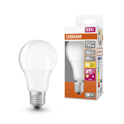 OSRAM LED DAYLIGHT Sensor Classic A LED Lampe matt (ex 75W) 10W / 2700K Warmweiß E27-Leuchtmittel-LEDVANCE Shop