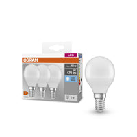 OSRAM LED BASE CLASSIC P Lampe matt (ex 40W) 5,5W / 4000K Kaltweiß E14, 3er Pack, E14-Leuchtmittel-LEDVANCE Shop