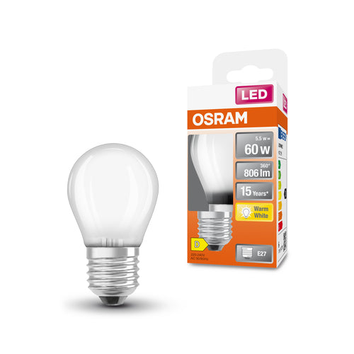 OSRAM LED Retrofit Classic P LED Lampe matt (ex 60W) 5,5W / 2700K Warmweiß E27-Leuchtmittel-LEDVANCE Shop