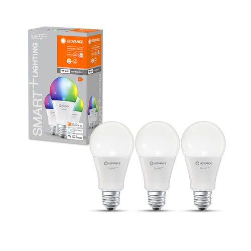 LEDVANCE Wifi SMART+ Classic LED Lampe RGBW mehrfarbig (ex 100W) 14W / 2700-6500K E27 3er-Leuchtmittel-LEDVANCE Shop