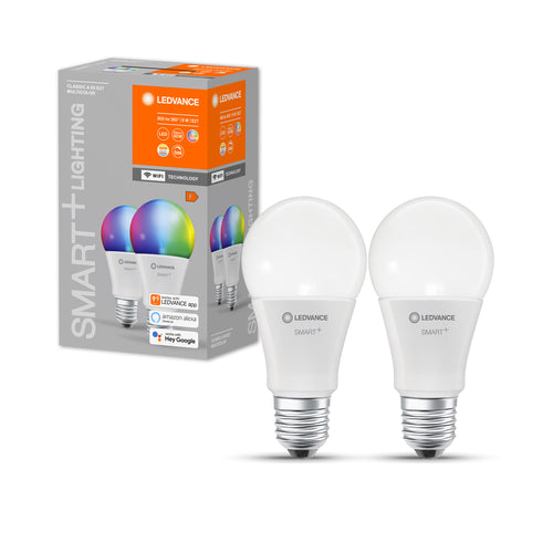 LEDVANCE Wifi SMART+ Lampe RGBW mehrfarbig (ex 60W) 9W /2700-6500K E27 2er-Leuchtmittel-LEDVANCE Shop