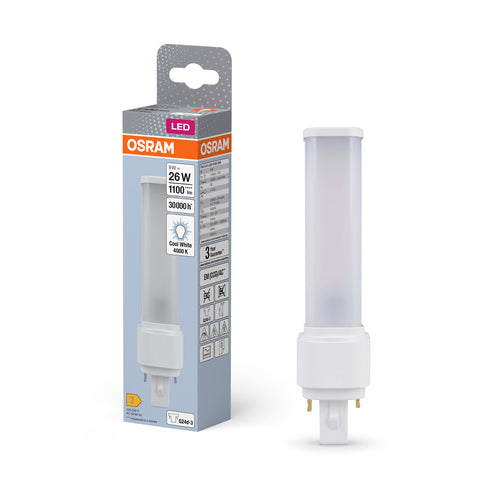 OSRAM DULUX D LED EM & AC MAINS LED-Röhre 17,1cm (ex 26W) 10W / 4000K Kaltweiß G24d-3-Leuchtmittel-LEDVANCE Shop