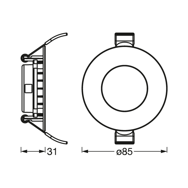LEDVANCE Wifi SMART+ RECESS SLIM DOWNLIGHT, Ø 85mm TW / 4,50 W Tunable White, 3000…6500K,-Einbaustrahler & Spots-LEDVANCE Shop
