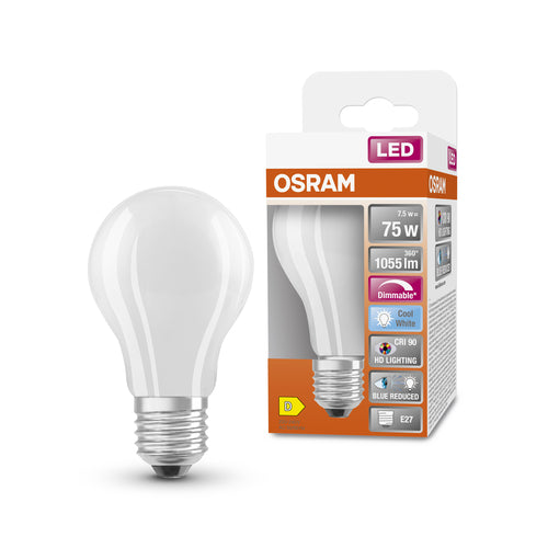 OSRAM Dimmbare LED-Lampe LED SUPERSTAR+ CL A GL FR 75 dim 7,5W/940 E27 CRI90 BOX, E27 , Kaltweiß-Leuchtmittel-LEDVANCE Shop