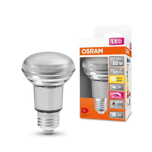 OSRAM Dimmbare LED Reflektor-Lampe LED SUPERSTAR + spot R63 GL 60 DIM 4,8W/927 E27 CRI90 BOX, E27 , Warmweiß-Leuchtmittel-LEDVANCE Shop