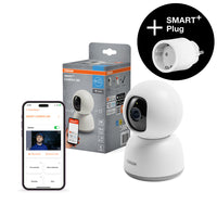 AANBIEDING - OSRAM Wifi SMART+ Slimme binnencamera, wit, incl. gratis smartplug