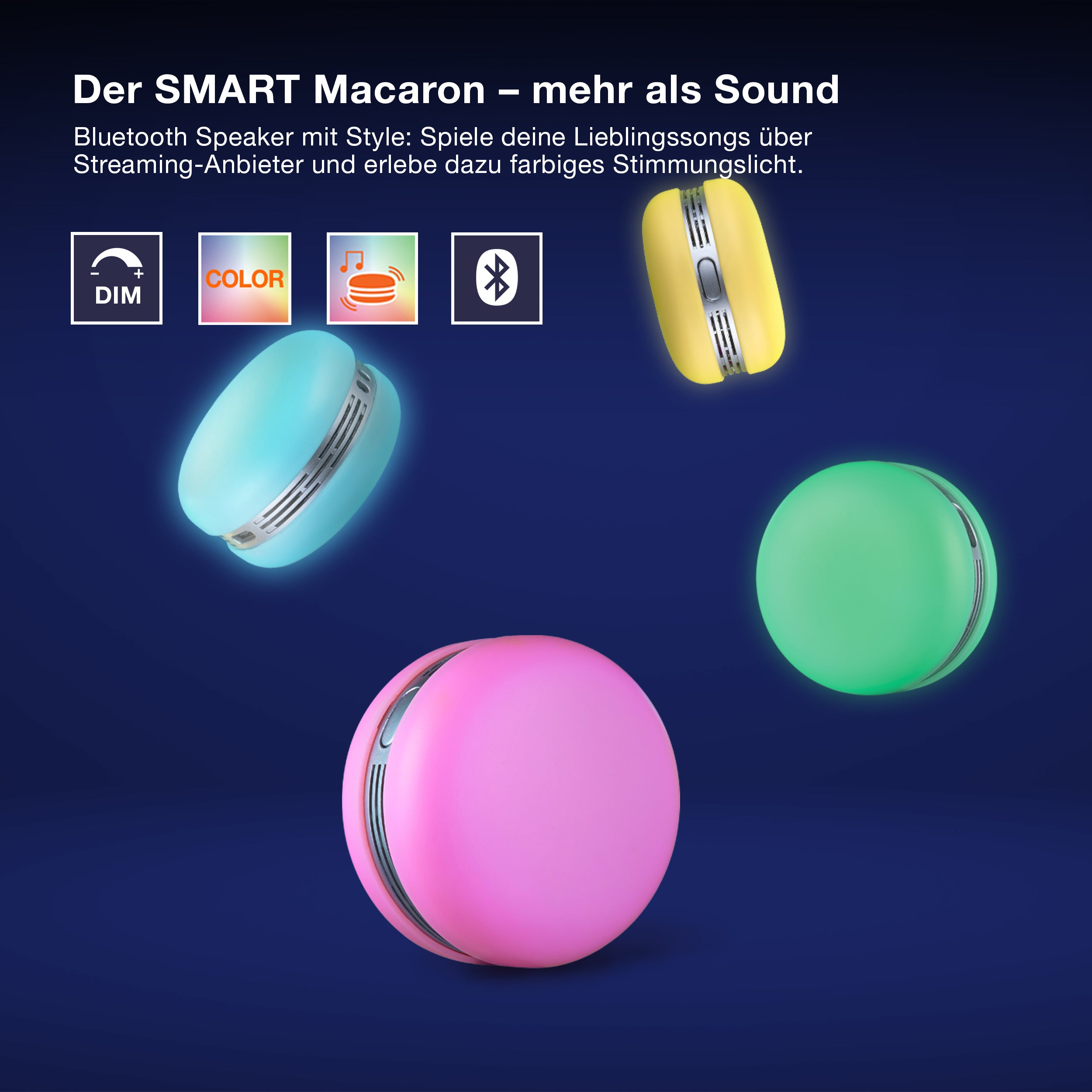 OSRAM Bluetooth SMART+ Macaron-luidspreker met bewegingsbediening, RGB-ledverlichting, groen