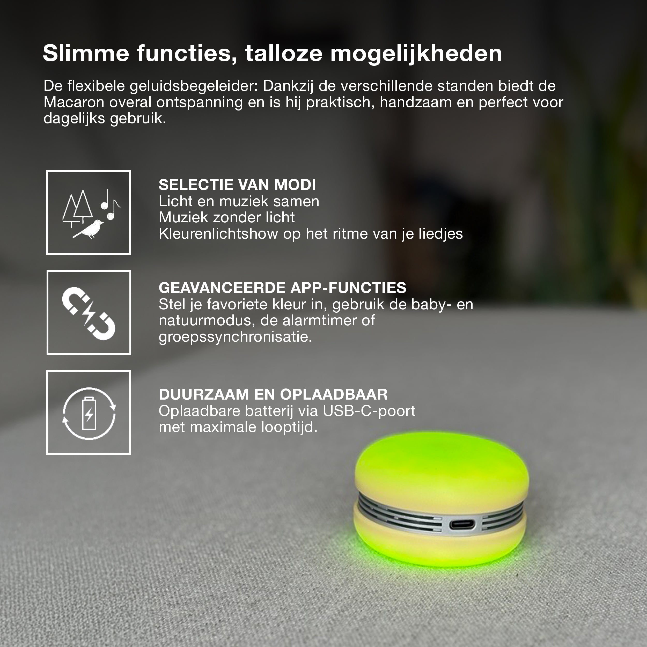 OSRAM Bluetooth SMART+ Macaron Lautsprecher mit Bewegungssteuerung, LED-Licht RGB,  Gelb