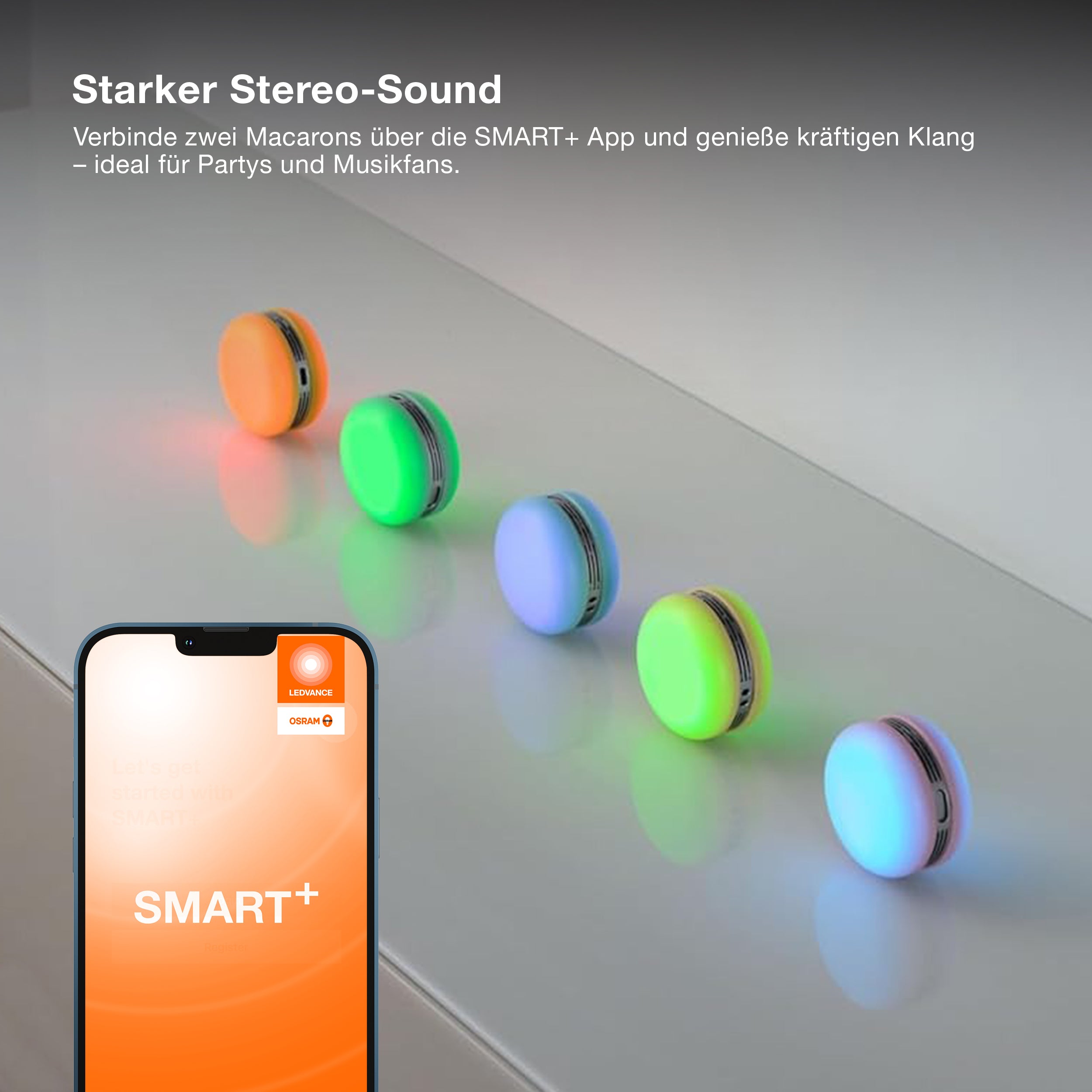 OSRAM Bluetooth SMART+ Macaron-luidspreker met bewegingsbediening, RGB-ledverlichting, groen