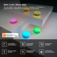 OSRAM Bluetooth SMART+ Macaron Lautsprecher mit Bewegungssteuerung, LED-Licht RGB, Orange