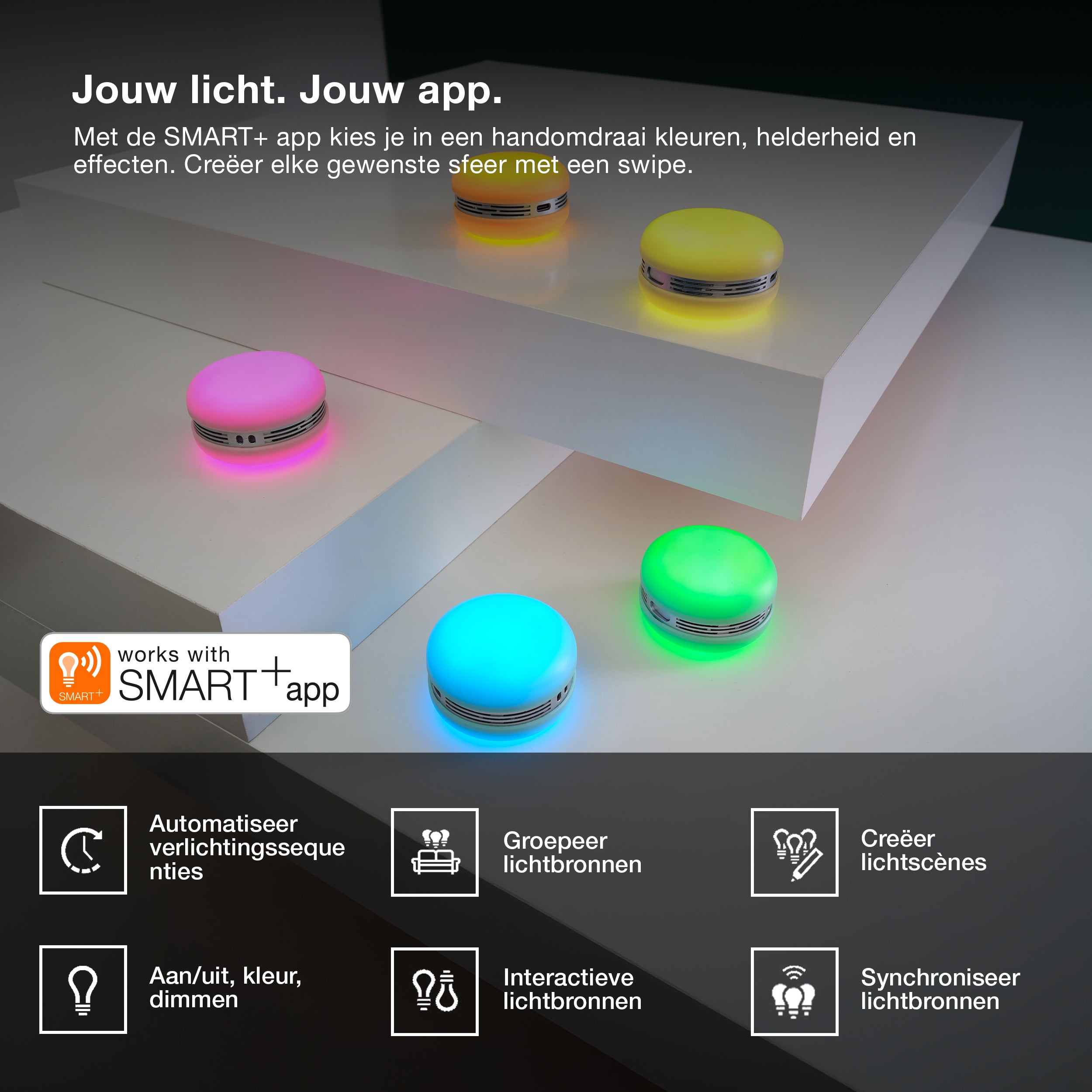 OSRAM Bluetooth SMART+ Macaron Lautsprecher mit Bewegungssteuerung, LED-Licht RGB,  Gelb