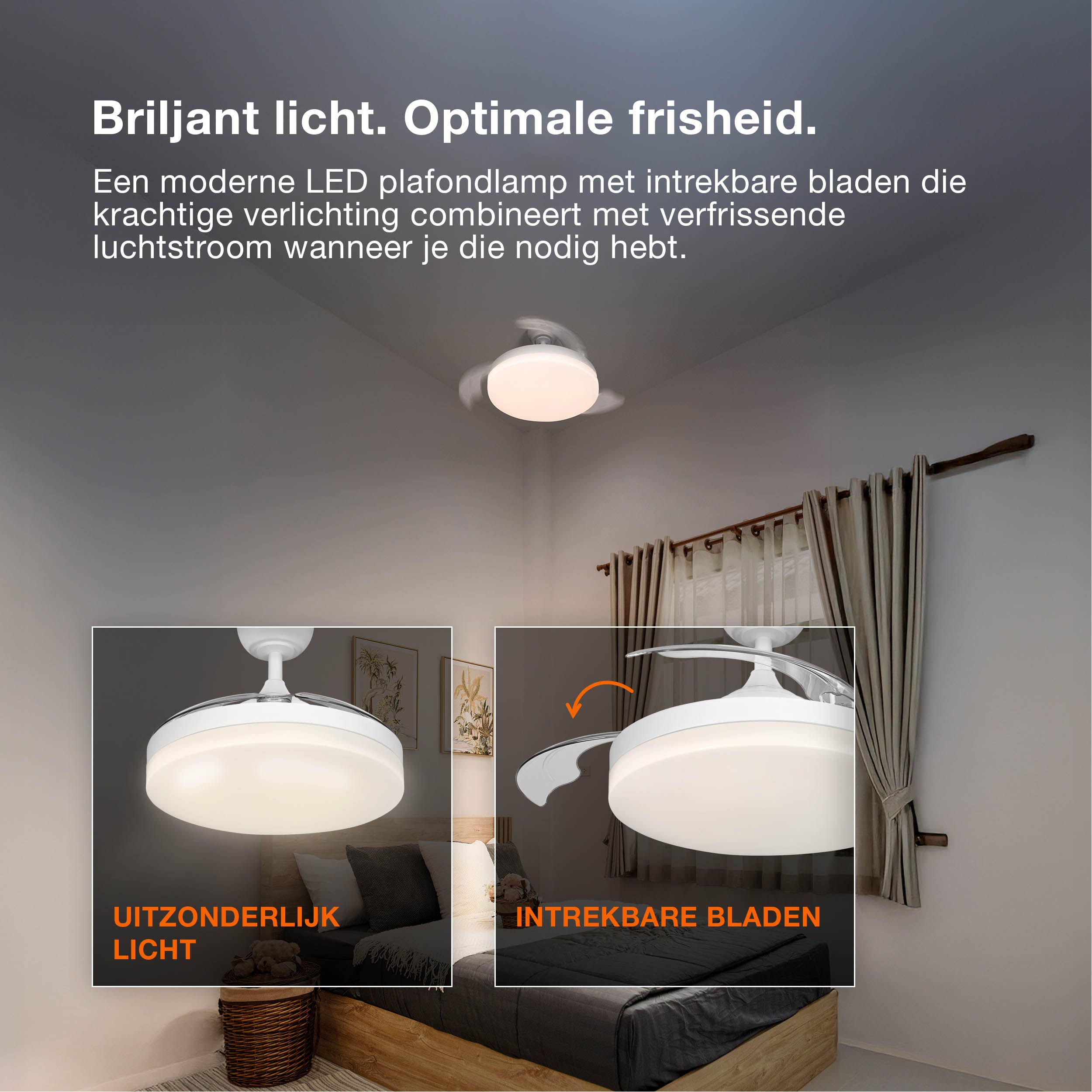 OSRAM LED Deckenventilator Coromuel, Weiß, 60W, 1065mm, 3000/4000/6500, CCT