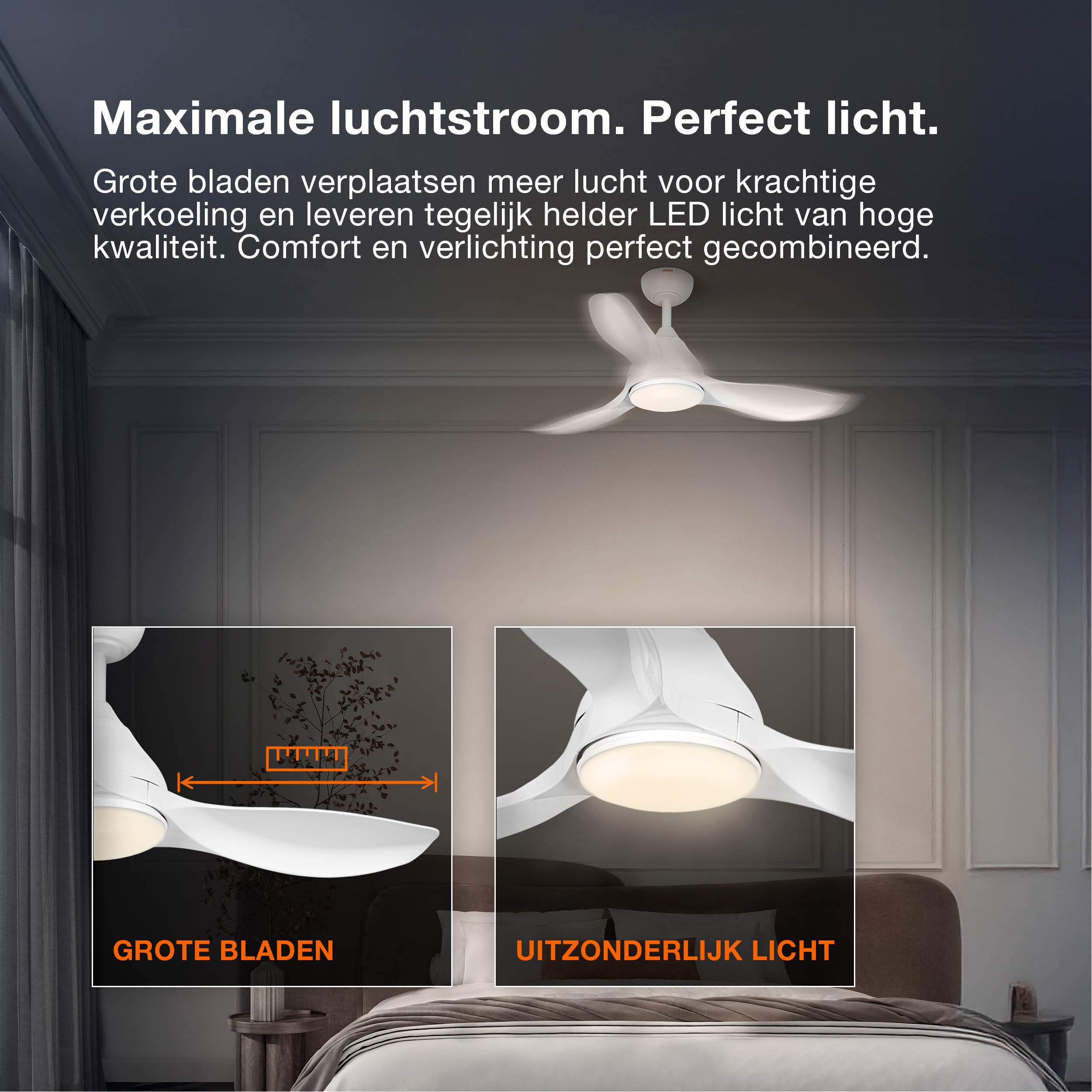 OSRAM LED-plafondventilator Nordes 1065 mm 38 W CCT RGB