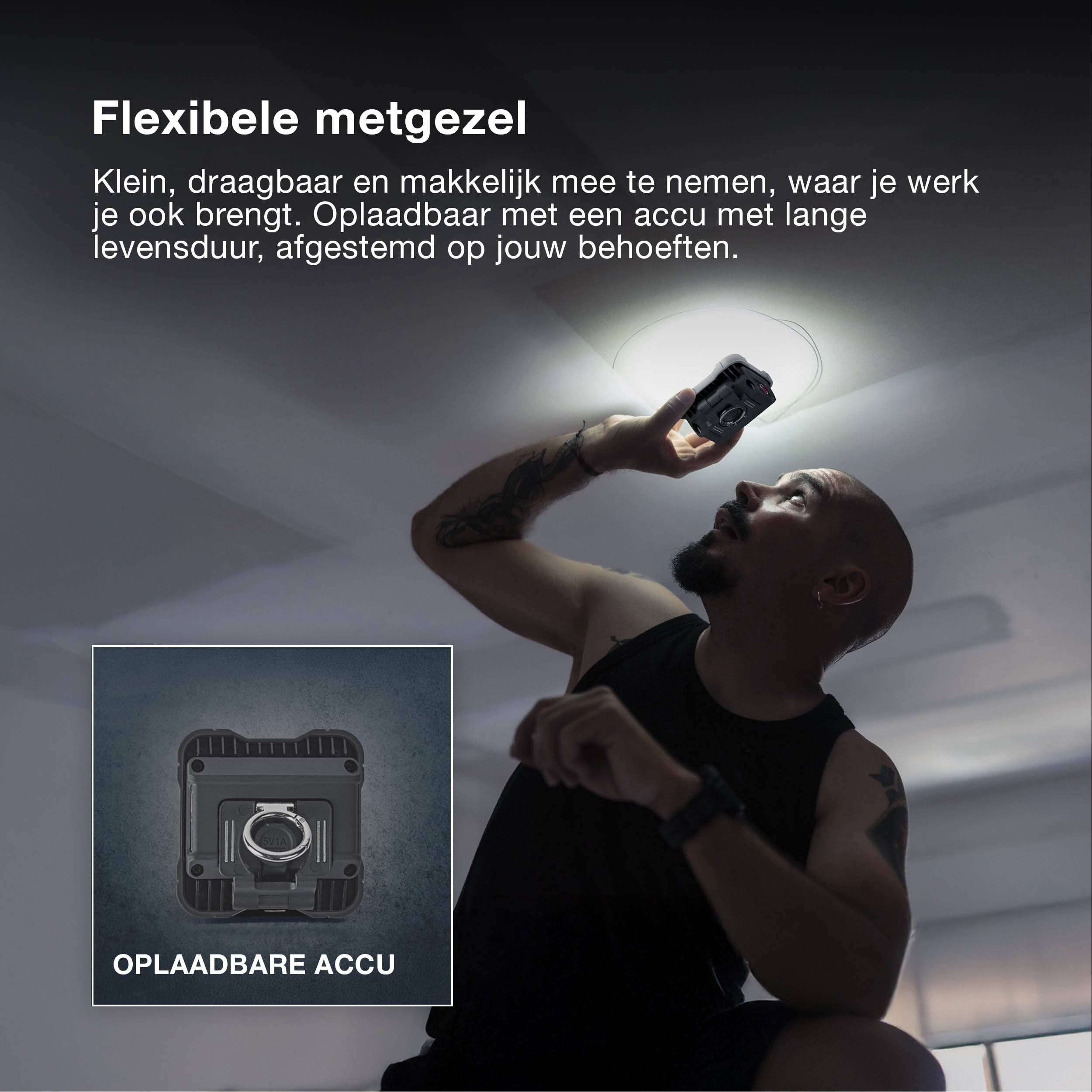 OSRAM WORKLIGHTS VALUE BATTERY, USB, bouwspot 10W, 800lm, 6500K