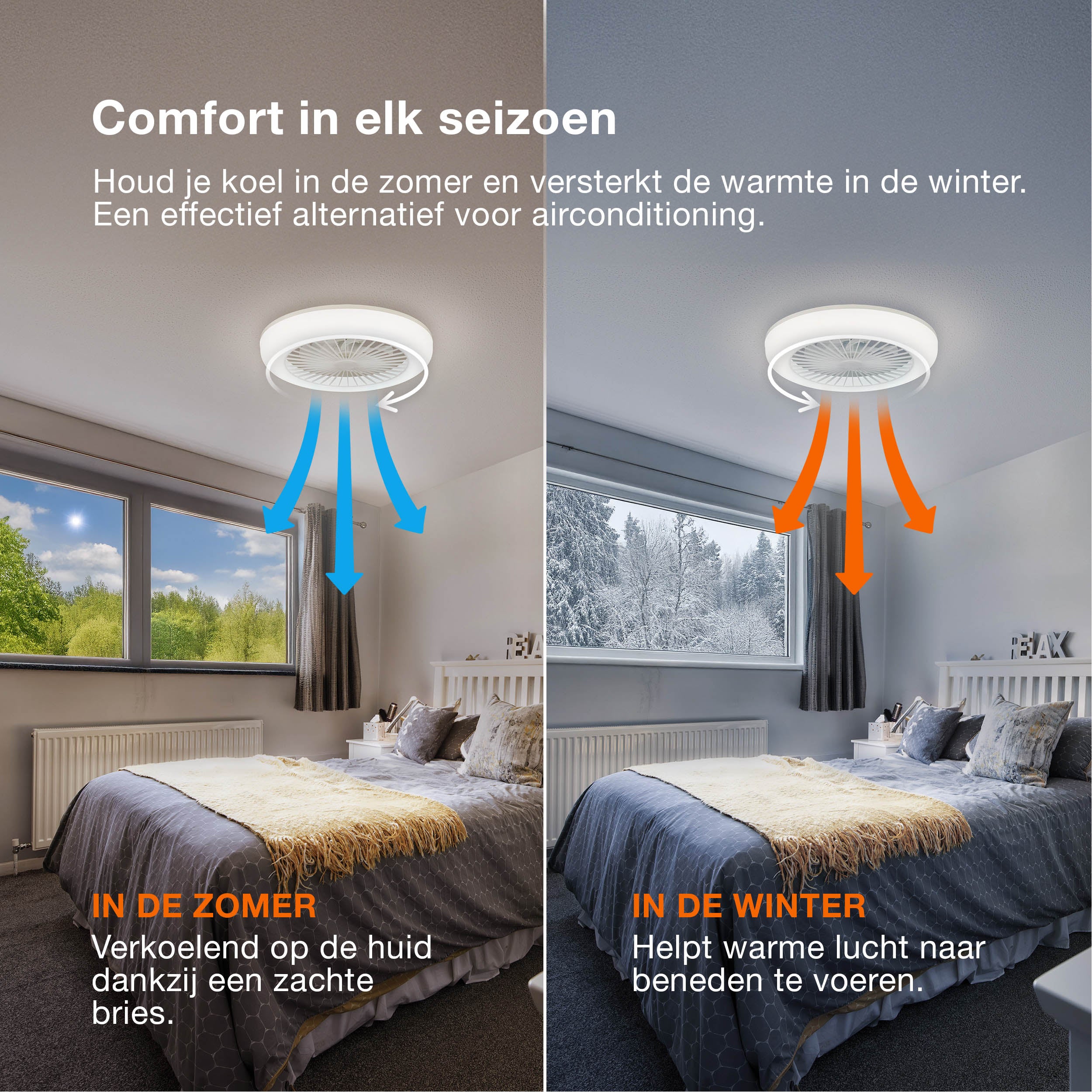 OSRAM LED-plafondventilator Caju, zwart-hout, 48 W, 1320 mm, 1120 lm, CCT