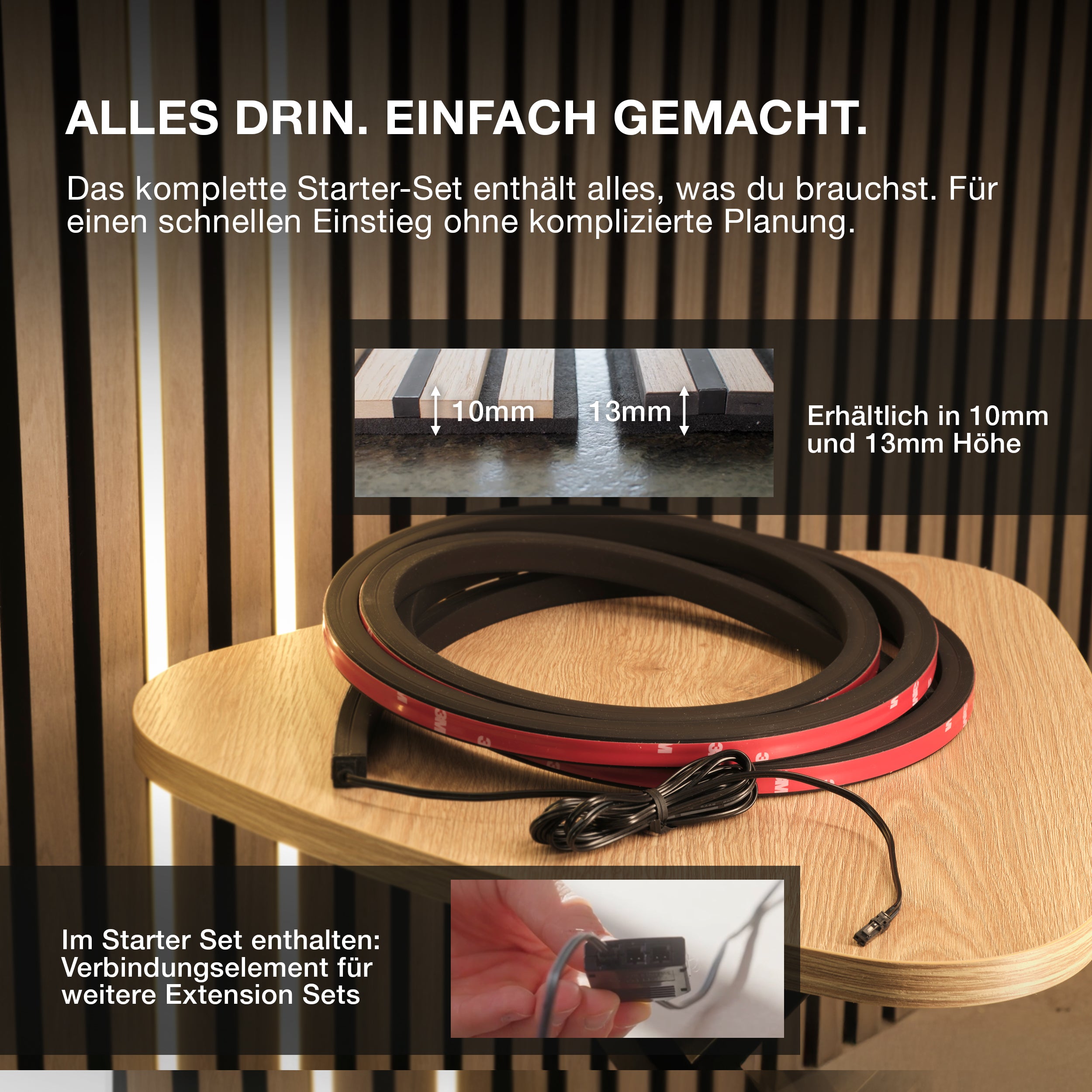 OSRAM Flex Acoustic Schwarz H10 mm 830 Starter-Set