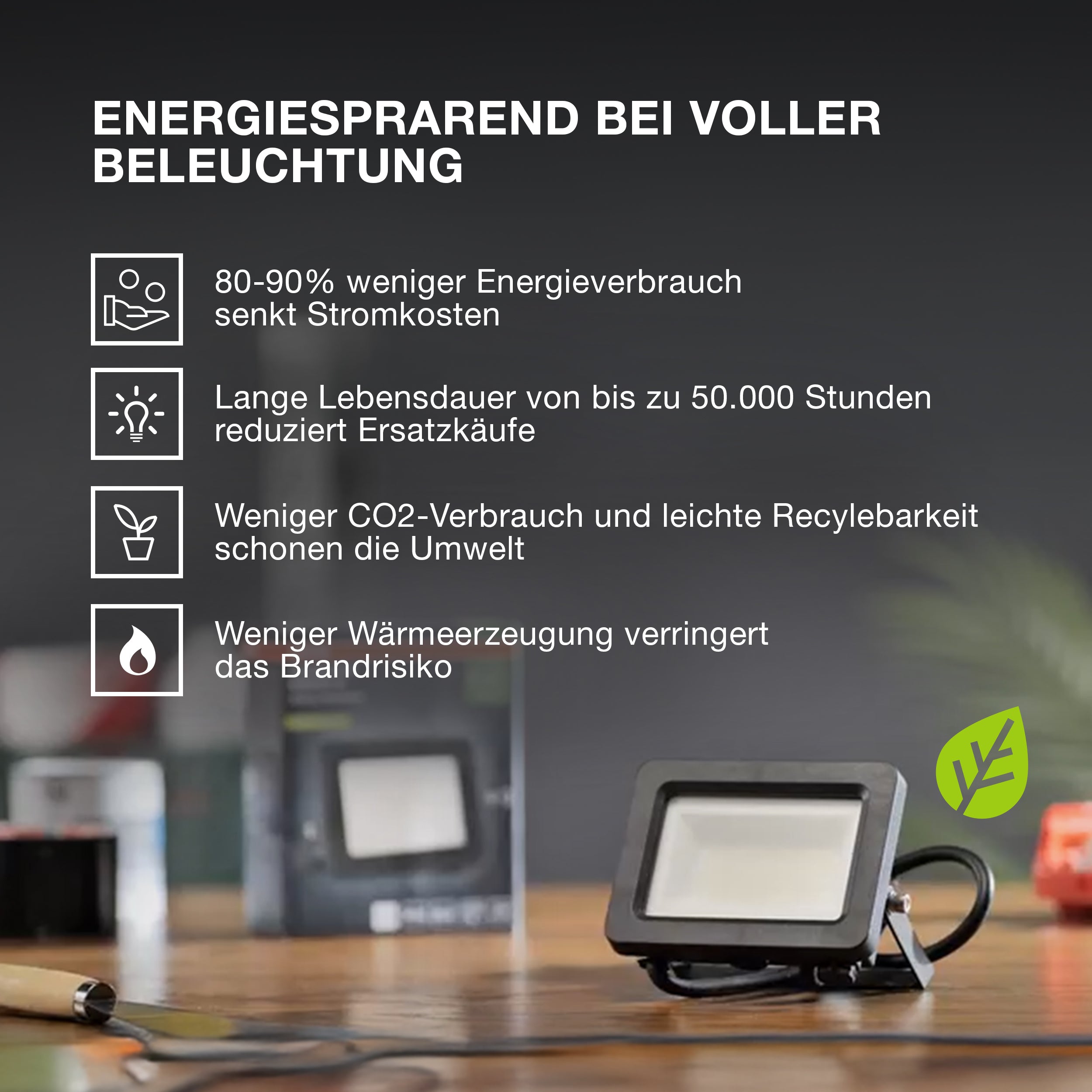 OSRAM FLOWLIGHTS ENERGY EFFICIENCY Spotlight, 15W, 4000K Donkergrijs
