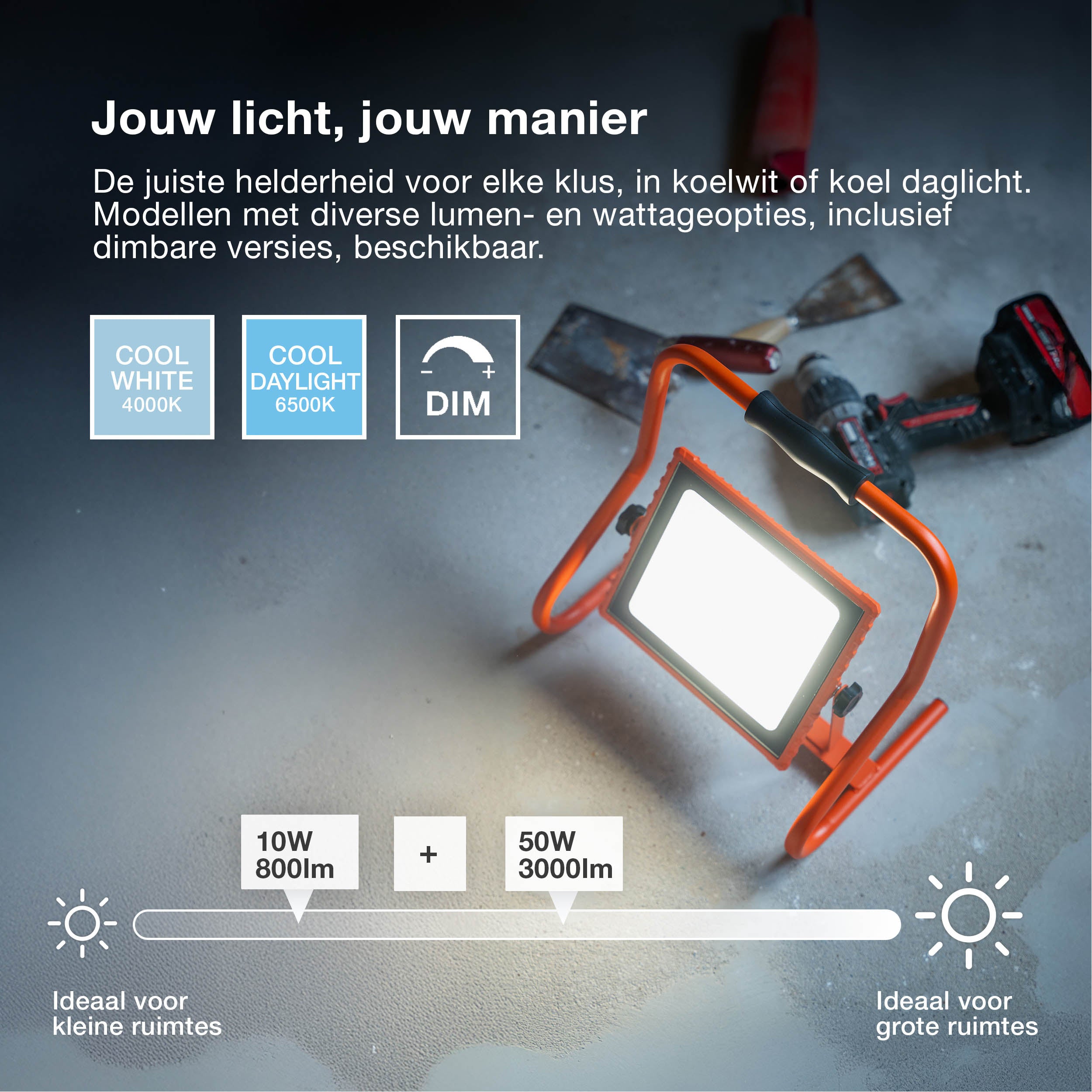 OSRAM WORKLIGHTS VALUE BATTERY, USB, bouwspot 30W 865, 3000 lm, 6500 K