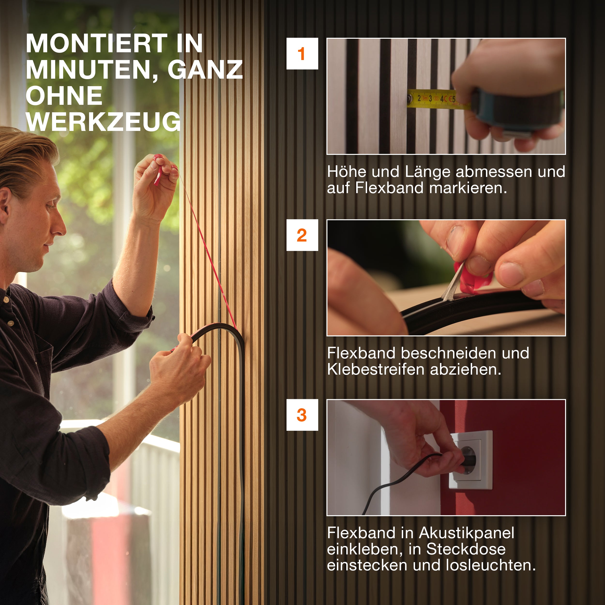 OSRAM Flex Acoustic Schwarz H10 mm 830 Starter-Set