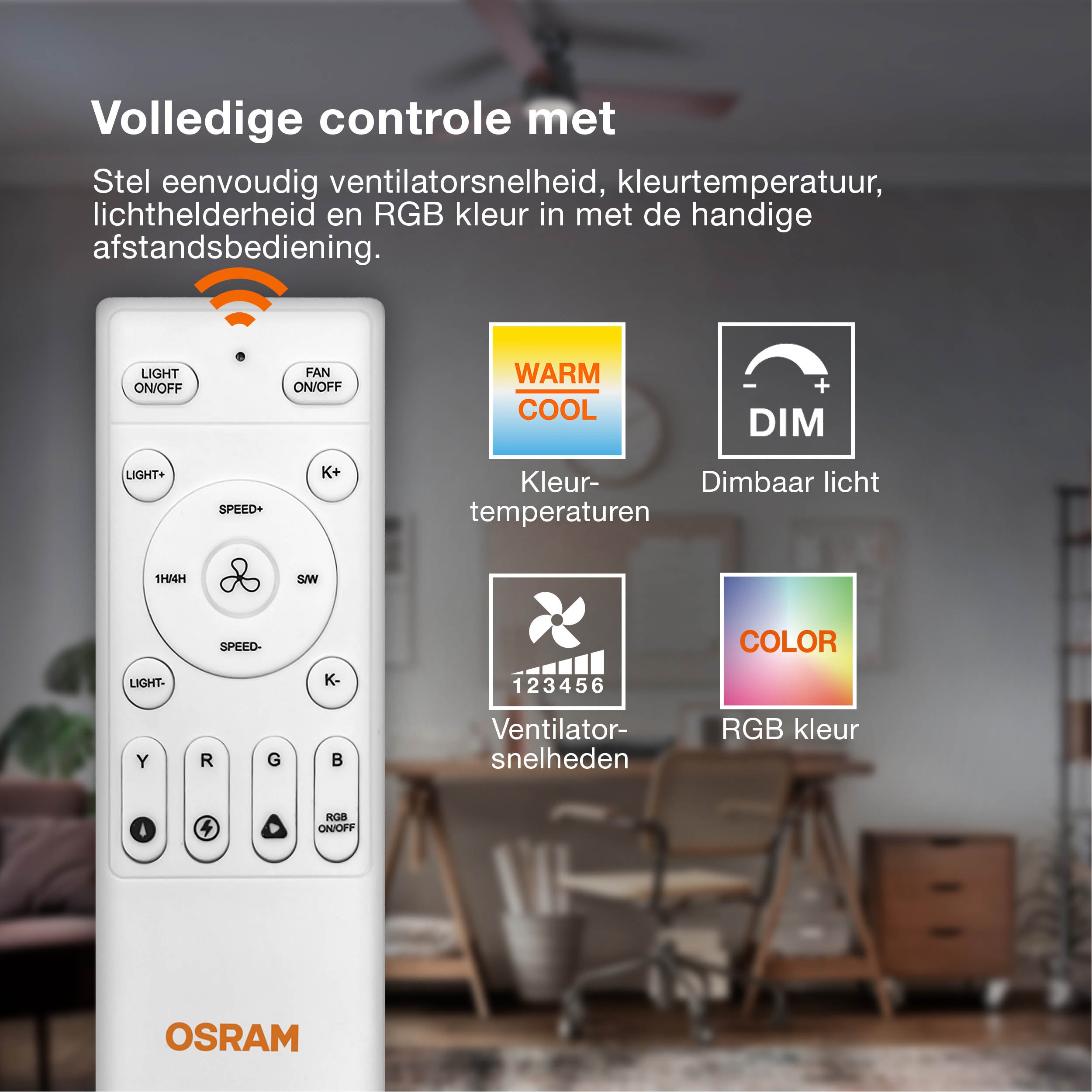 OSRAM LED-plafondventilator Cierzo 1220 mm 60 W CCT RGB
