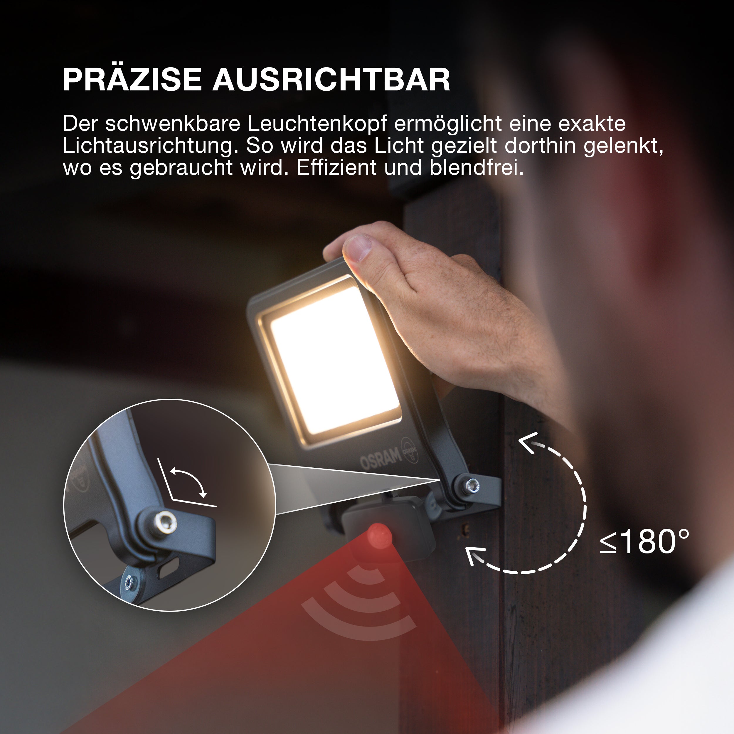 OSRAM ENDURA® LED-spot met sensor, 30W / 3000K warm wit