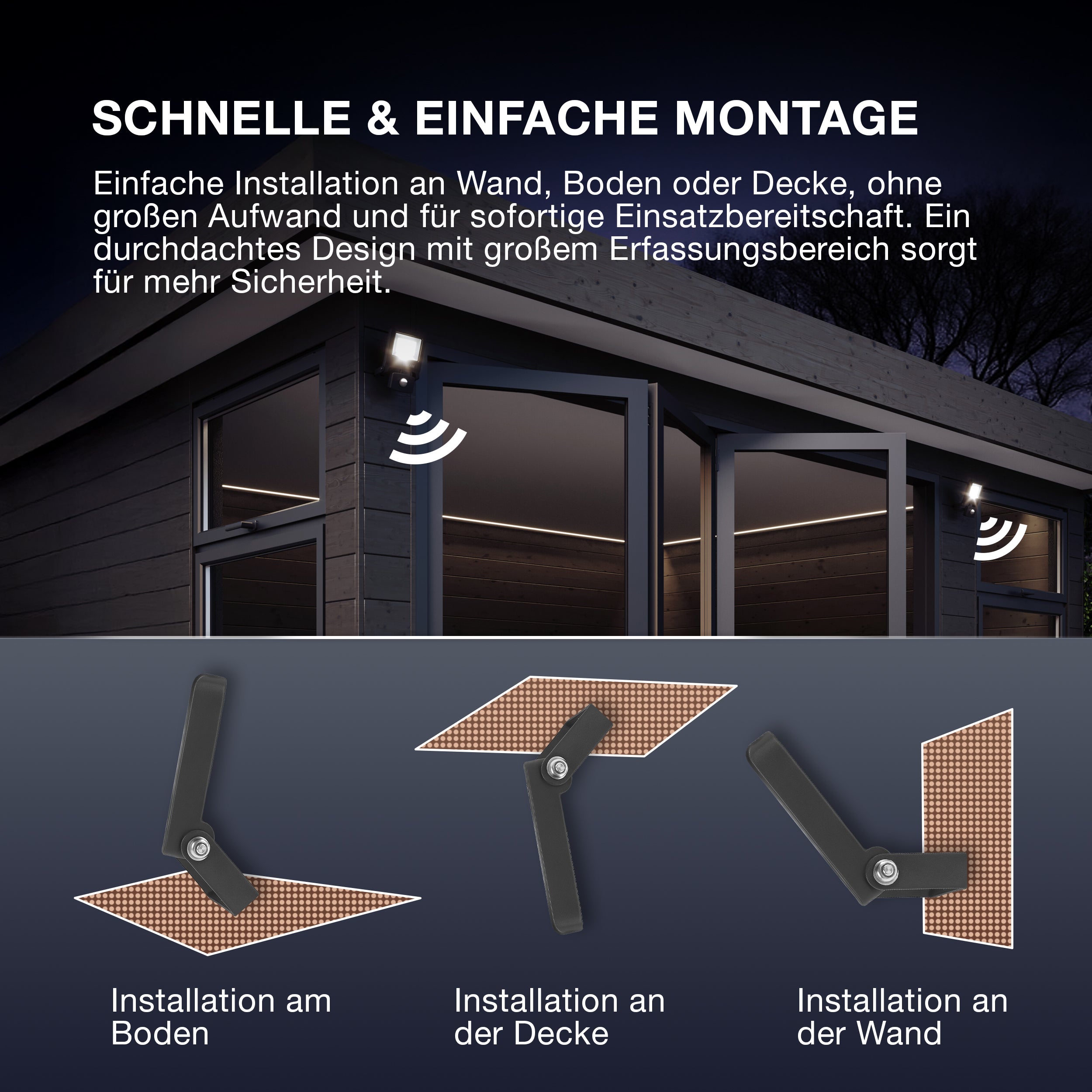 OSRAM ENDURA® LED-spot met sensor, 30W / 3000K warm wit