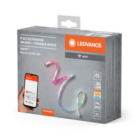 LEDVANCE SMART+ decoratieve LED-strips 1 m met RGB TW, transparant, van siliconen, dimbaar, IP20-bescherming, voor indirecte verlichting binnenshuis