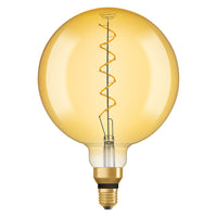 OSRAM VINTAGE 1906® LED Lampe LED CLASSIC GLOBE 4W 820 Gold E27 Silver Socket, 300 lm, 2000 K, Warm Comfort Light-LEDVANCE Shop