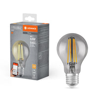 LEDVANCE SMART+ WiFi Filament Classic dimbaar, LED-lamp, loodvrij glas, rookkleurig, 6 W, (ex 44 W), 540 lm, warmwit, 2500 K, wifi, compatibel met smartspeakers, dimbaar