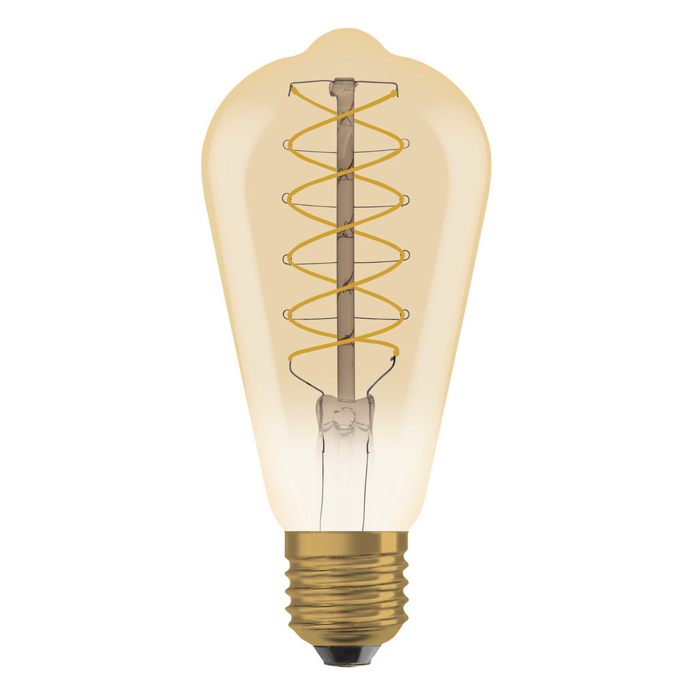 OSRAM VINTAGE 1906® LED Lampe LED CLASSIC SLIM FILAMENT EDISON DIMMABLE 4.8W 822 Gold E27, 420 lm, 2200 K, Comfort warm white, 2er Pack-LEDVANCE Shop