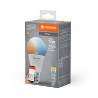 LEDVANCE SMART+ WiFi Classic Tunable White in A-vorm, LED-lamp, mat, 9,5 W, (ex 75 W), 1055 lm, lichtkleur instelbaar, wifi, compatibel met smart speakers, dimbaar