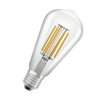 OSRAM LED-LAMPEN ENERGIEKLASSE A ENERGIE-EFFICIËNTIE FILAMENT CLASSIC EDISON, LED-lamp, loodvrij glas, helder, 4 W, (ex 60 W), 840 lm, warmwit, energie-efficiëntieklasse: A