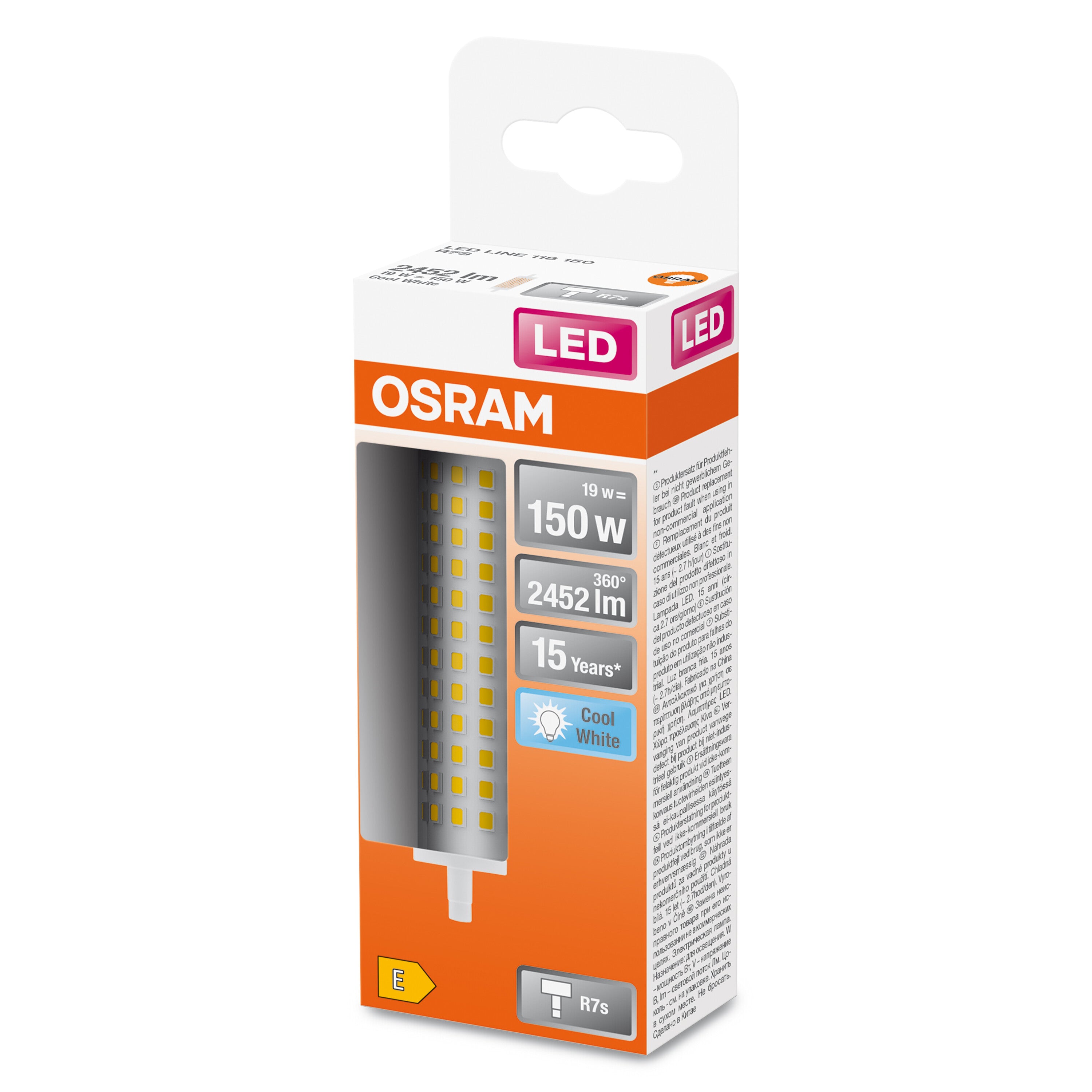 OSRAM LED Line Lampe, 19W, 2452lm, R7s, 4000K , Kaltweiß-LEDVANCE Shop
