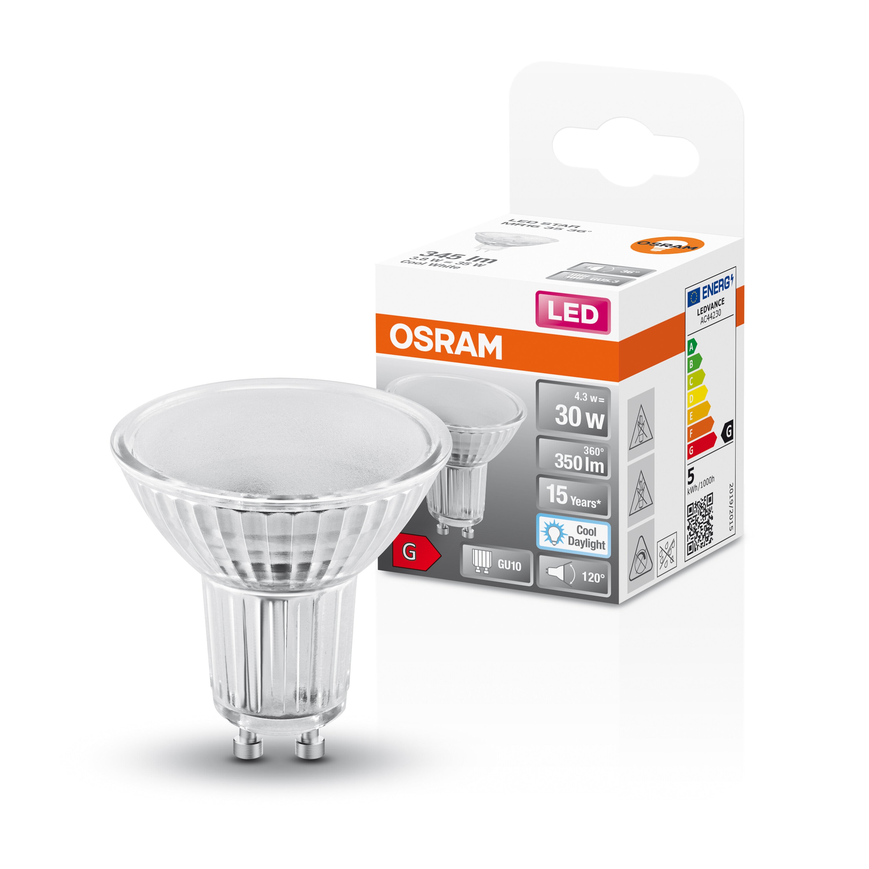 OSRAM LED Star Reflektor-Lampe, 4.3W, 350lm, GU10 , Kaltes Tageslicht-LEDVANCE Shop