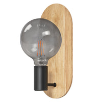 OSRAM DECOR houten wandlamp, zwart/hout, E27