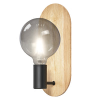 OSRAM DECOR houten wandlamp, zwart/hout, E27