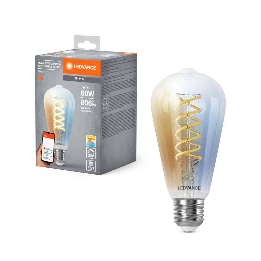 LEDVANCE SMART+ Wifi Filament Edison LED Lampe E27 8W 806 lm, 2700…6500 K, Tunable White-LEDVANCE Shop