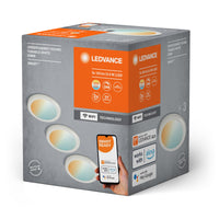 LEDVANCE SMART+ WIFI-onderkastlamp, rond, wit, 6,5 W, 375 lm, 83 mm, instelbaar wit licht, dimbaar, lange levensduur, eenvoudige montage, bedienbaar via app, 3000 K - 6500 K, voor in de keuken, op de plank