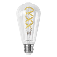 LEDVANCE SMART+WIFI Filament Edison RGBTW, LED-lamp, loodvrij glas, helder, 4,8 W, (ex 40 W), 470 lm, RGBW, 2700 K, wifi, compatibel met smart speakers, dimbaar