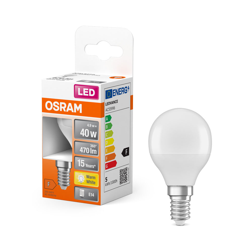 OSRAM LED Lampe LED STAR CLASSIC P 4.9W 827 Frosted E14, 470 lm, 2700 K, Warmweiß-LEDVANCE Shop