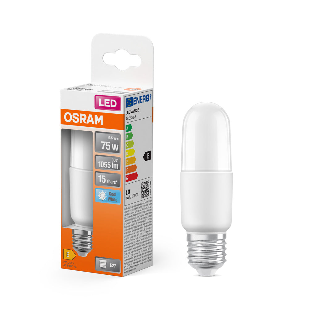 OSRAM LED Lampe LED STAR STICK 9.5W 840 Frosted E27, 1055 lm, 4000 K, Kaltweiß-LEDVANCE Shop