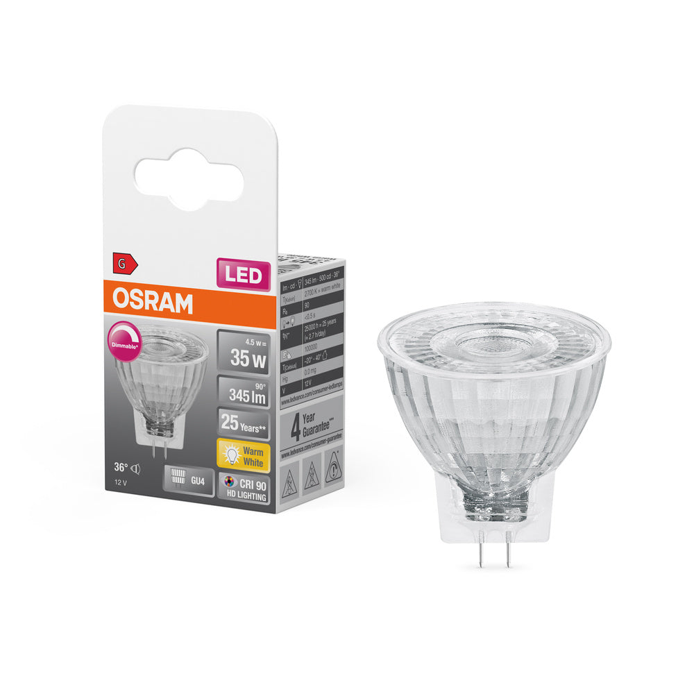 OSRAM LED Lampe LED SUPERSTAR MR11 12 V 4.5W 927 GU4, 345 lm, 2700 K, Warmweiß-LEDVANCE Shop