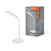 LEDVANCE Panan Disc LED-tafellamp Wit, Warmwit 3000K, werkt op accu, dimbaar, flexibele arm, voor woon- en werkruimtes