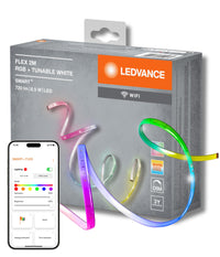 LEDVANCE SMART+ Wifi Flex dekorative LED-Strips 2M RGB + TW, Transparent aus Silikon, IP20-Schutz, für Wohnräume zur indirekten Beleuchtung