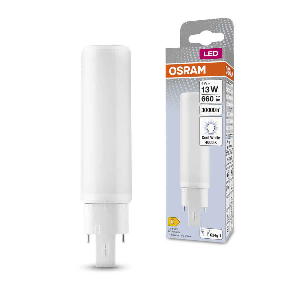OSRAM DULUX LED D/E HF & AC MAINS LED Lampe 6W 840 G24Q-1, 660 lm, 4000 K, Kaltweiß-LEDVANCE Shop