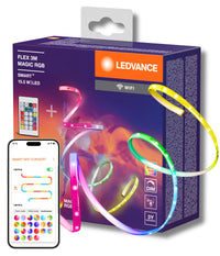 LEDVANCE SMART+ WIFI FLEX 3M LED-Streifen, weiß, 15W, 350lm, dimmbar, dynamisches Magic-RGB Lichteffekt, individuelle Lichtfarbenwahl, App-steuerbar, lange Lebensdauer, einfache Montage, IP20
