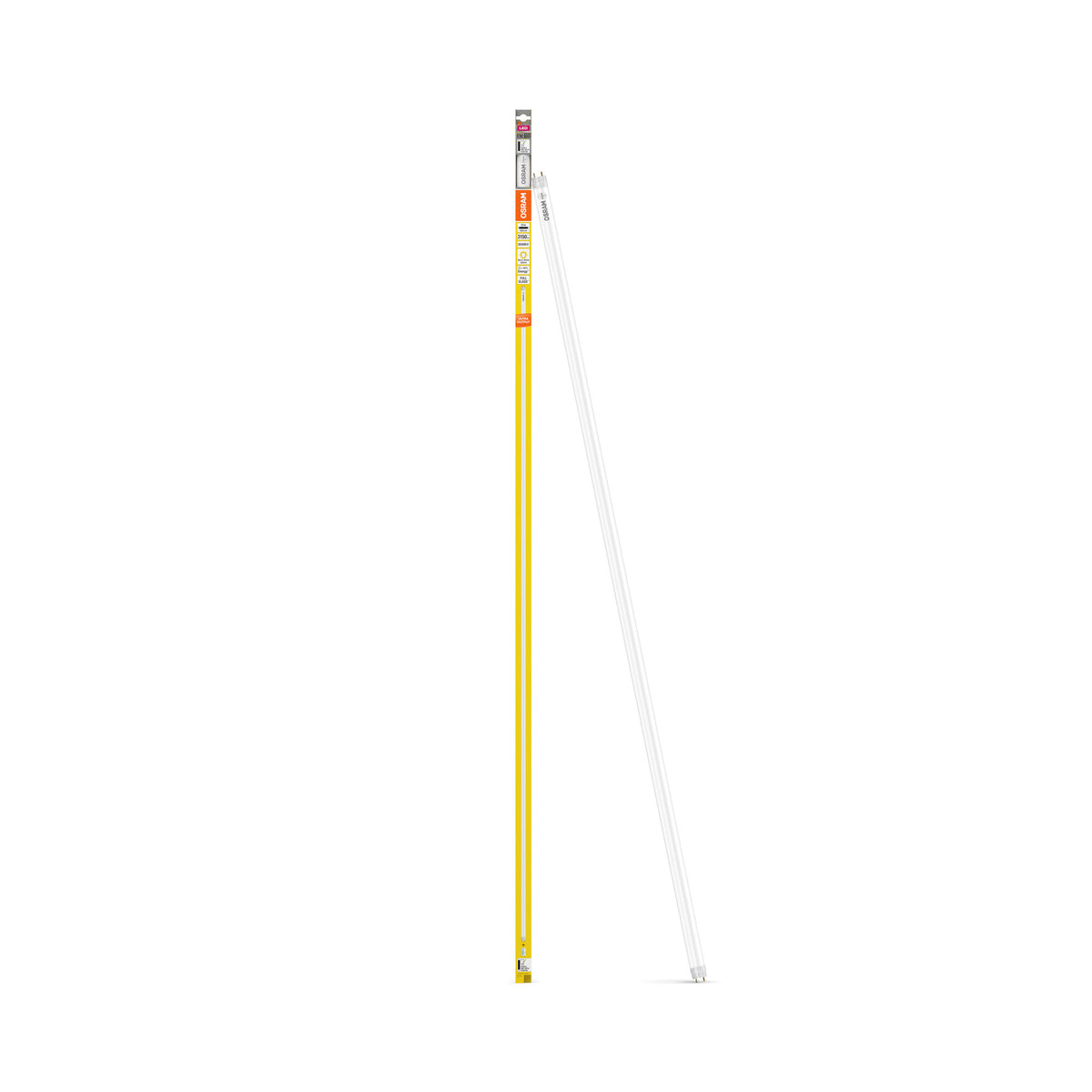 OSRAM LED TUBE T8 EM ULTRA OUTPUT in buisvorm, met aansluitingen aan beide uiteinden, LED-buis, loodvrij glas, mat, 29 W, (ex 58 W), 3150 lm, warmwit, 3000 K, 30.000 uur, CRI 80