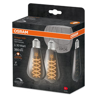 OSRAM VINTAGE 1906® LED Lampe LED CLASSIC SLIM FILAMENT EDISON DIMMABLE 4.8W 822 Gold E27, 420 lm, 2200 K, Comfort warm white, 2er Pack-LEDVANCE Shop