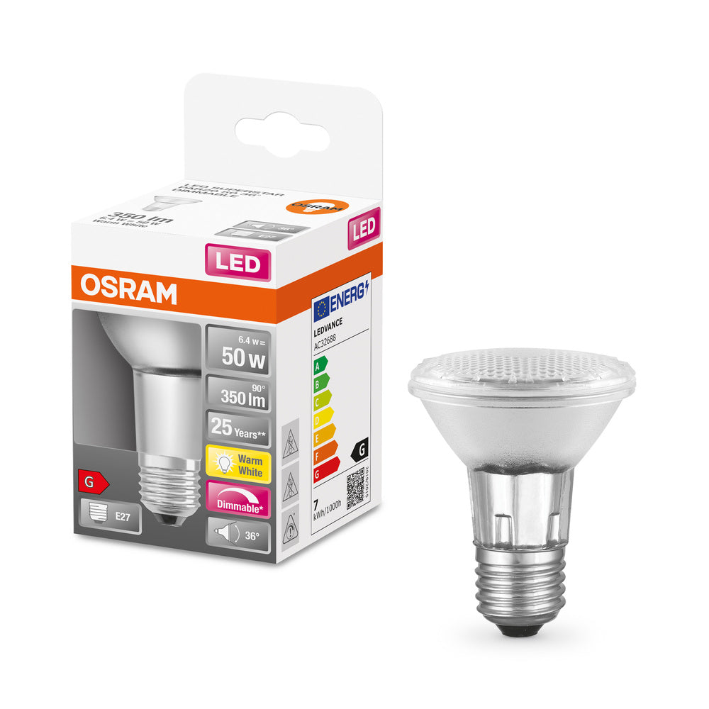 OSRAM LED Lampe LED SUPERSTAR PAR20 6.4W 927 E27, 350 lm, 2700 K, Warmweiß-LEDVANCE Shop