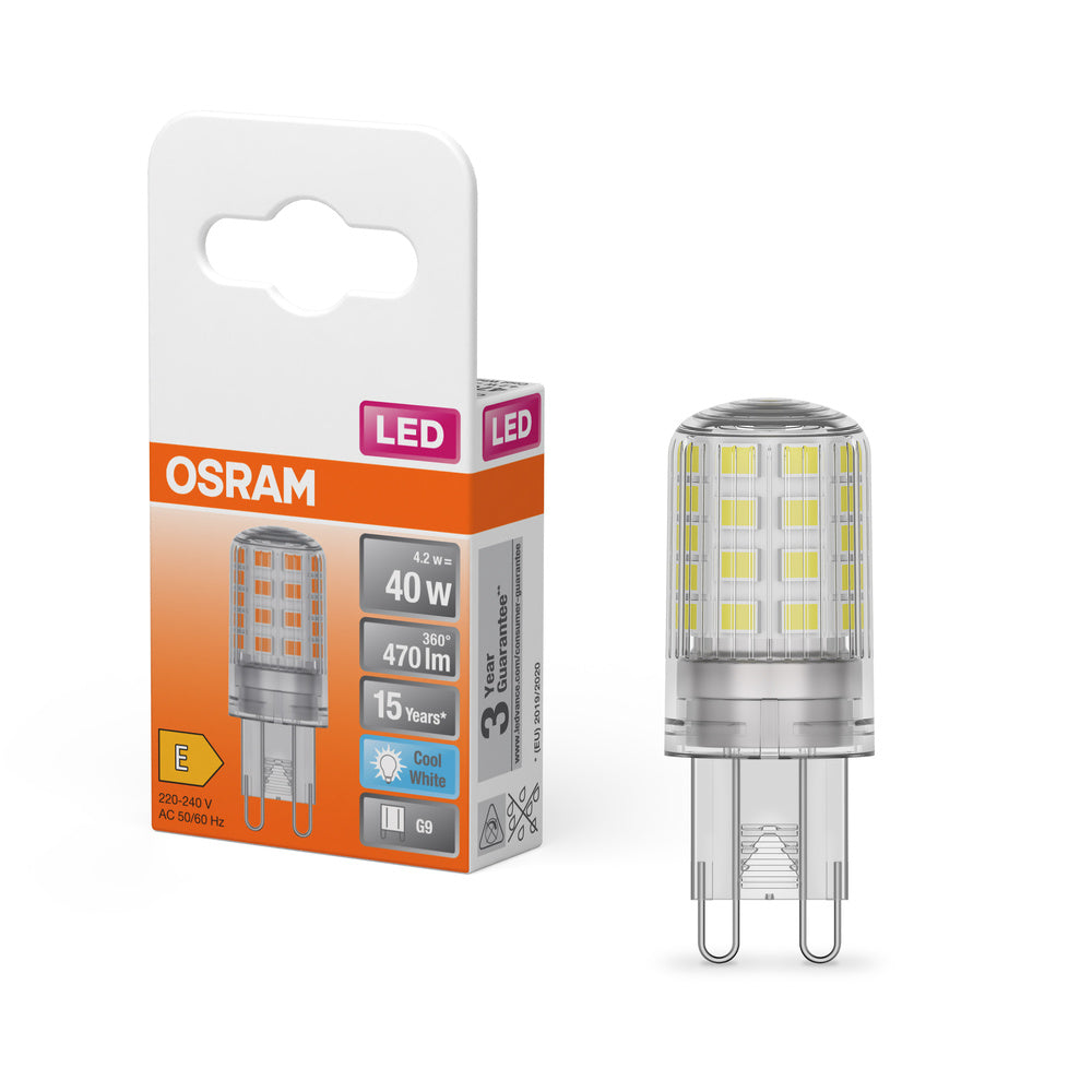 OSRAM LED Stiftsockellampe PIN G9 4.2W 840 Clear G9, 470 lm, 4000 K, Kaltweiß-LEDVANCE Shop